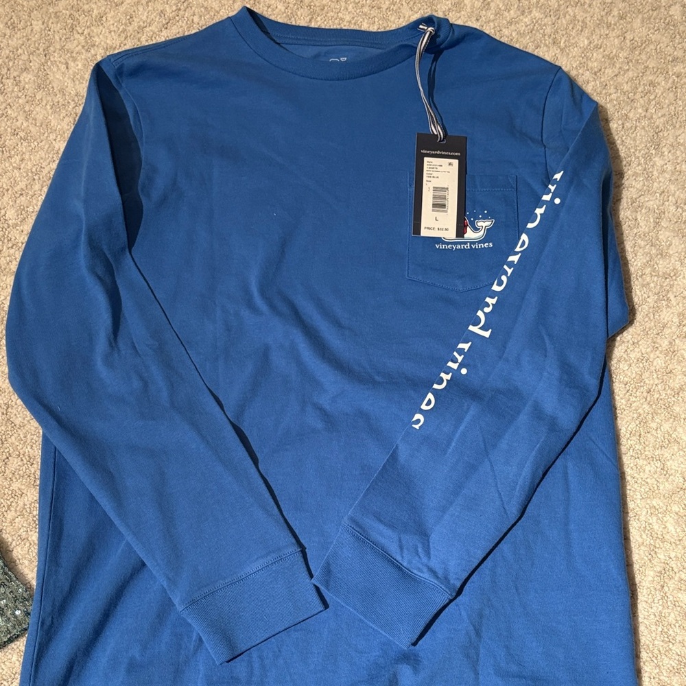 Vineyard Vines boys  Classic Blue Long Sleeve Tee
